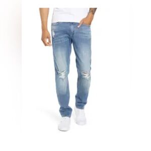 Rail Ripped Stretch Skinny Jeans Blue Liam Wash 31x32